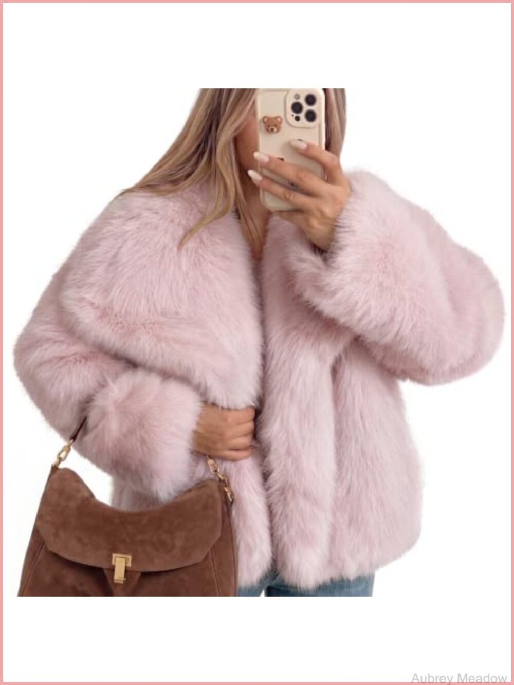 Women's Faux Fur Coat Winter Jacket Fluffy Open Front Long Sleeve Teddy